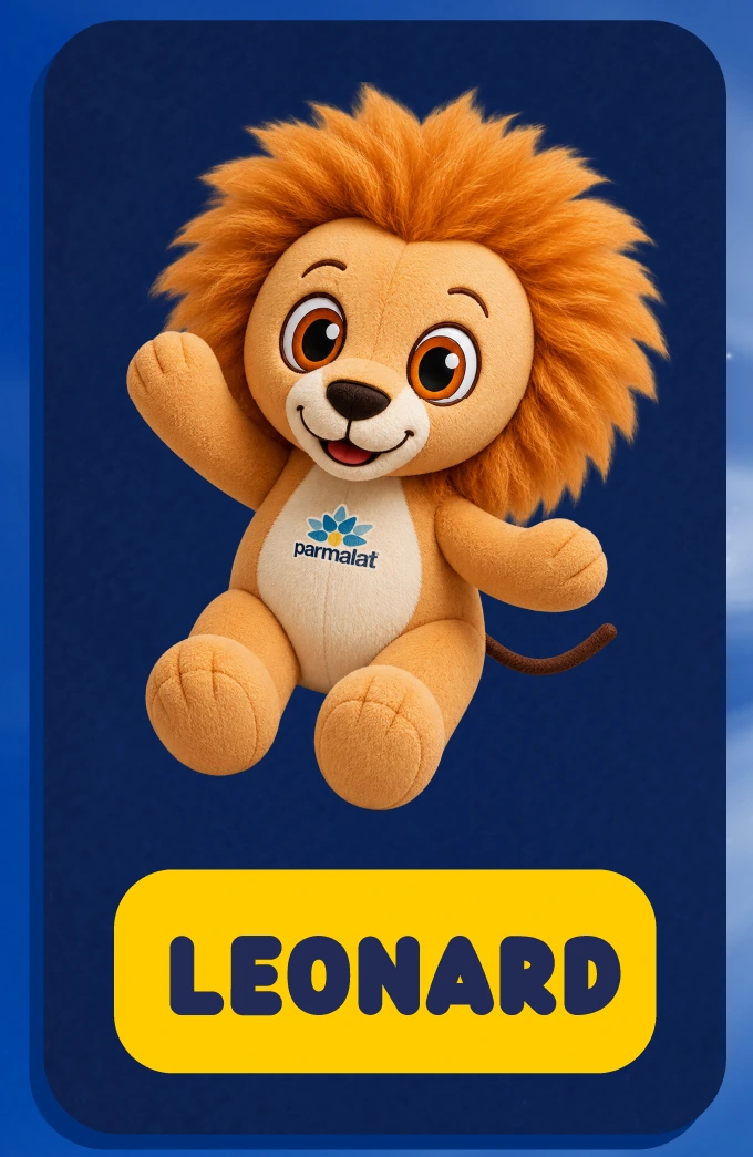 Leonard, león de peluche Parmalat