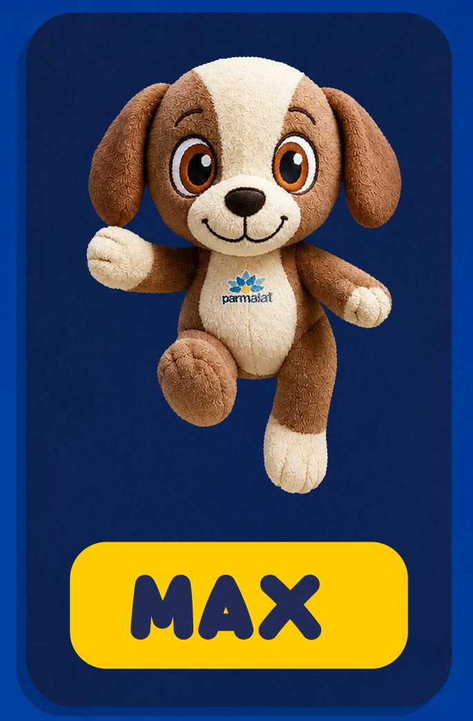 Max, perro de peluche Parmalat